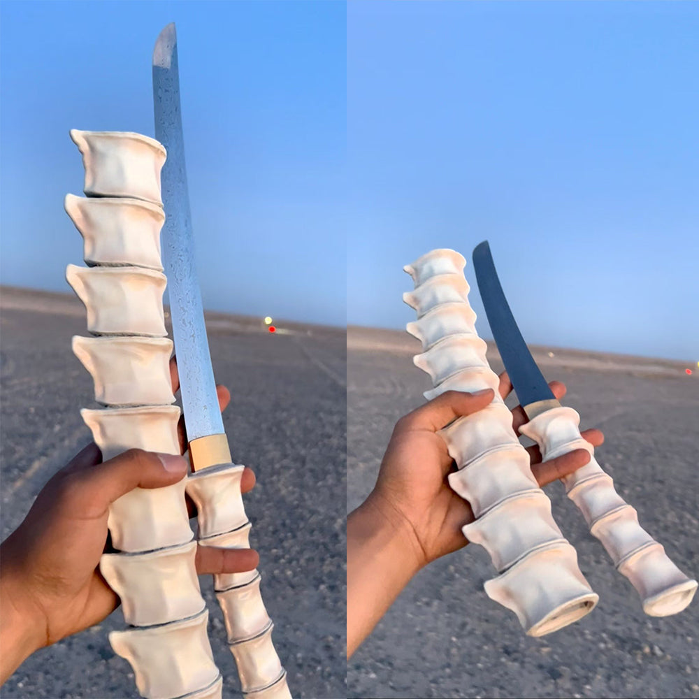 Handcrafted Organic "Exoskeleton" Tanto – Innovative 3D-Articulated Short Sword (55cm) Sharp