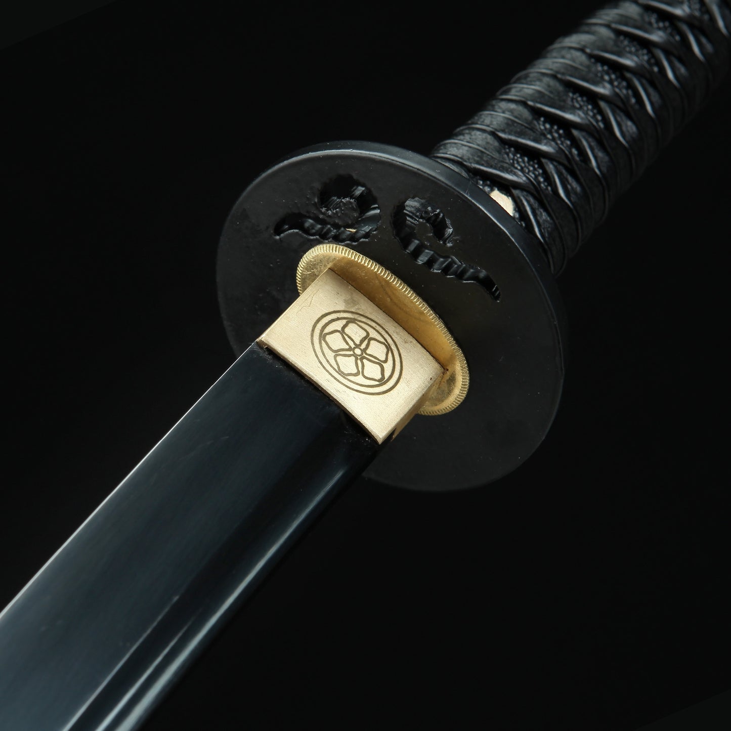Obsidian Katana _ Handmade Japanese Obsidian Katana With Black Blade And Strap