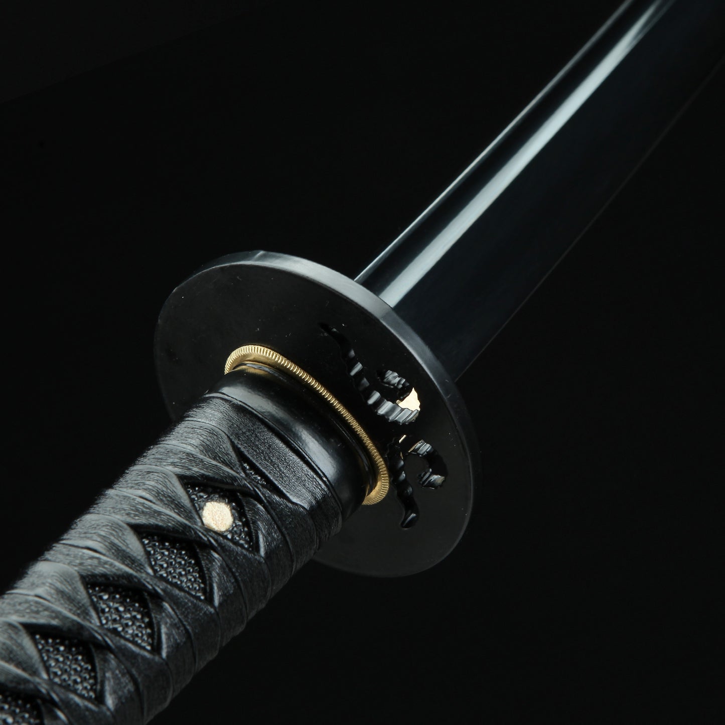 Obsidian Katana _ Handmade Japanese Obsidian Katana With Black Blade And Strap