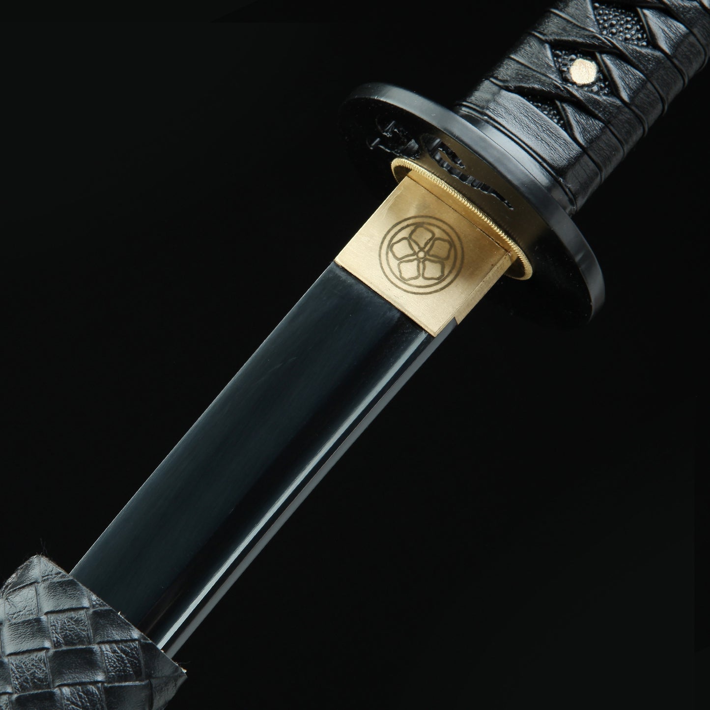 Obsidian Katana _ Handmade Japanese Obsidian Katana With Black Blade And Strap