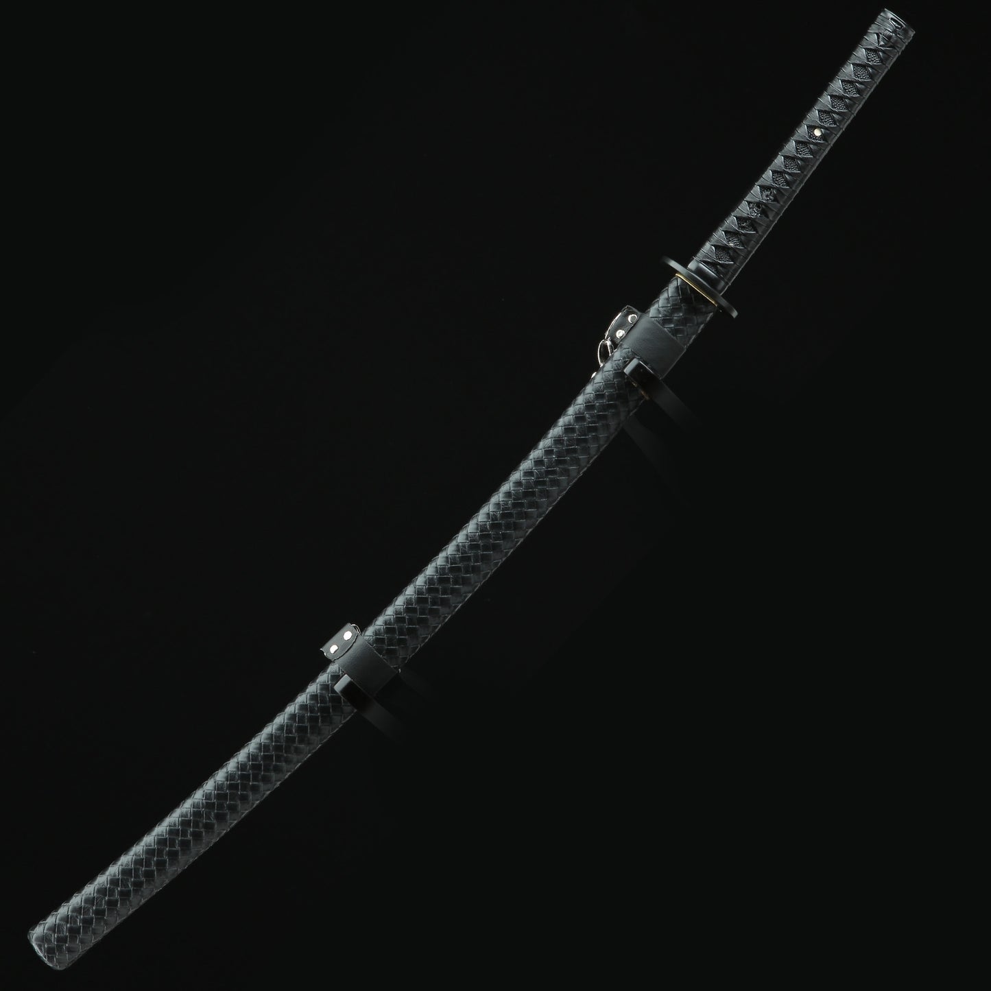 Obsidian Katana _ Handmade Japanese Obsidian Katana With Black Blade And Strap