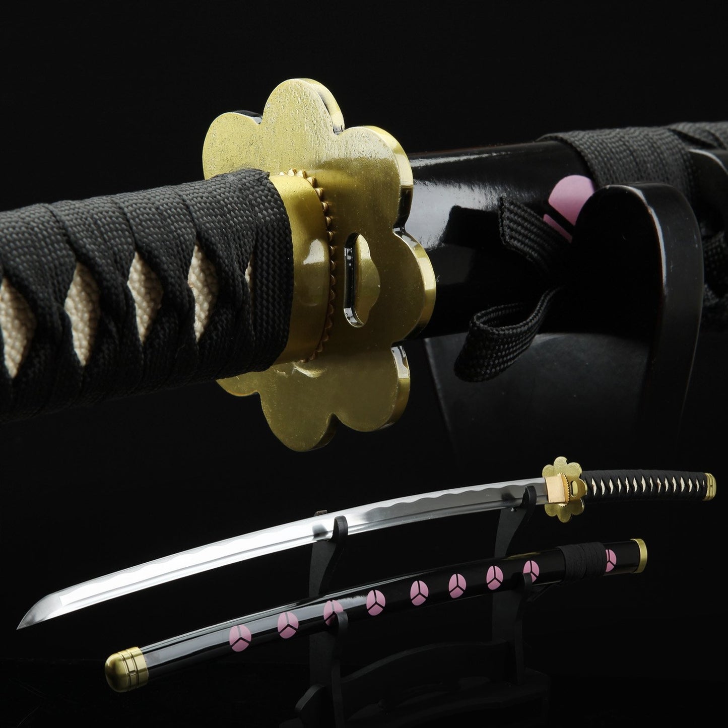 Shusui Sword _ One Piece Roronoa Zoro Shusui Katana Samurai Sword Replica With Black Scabbard