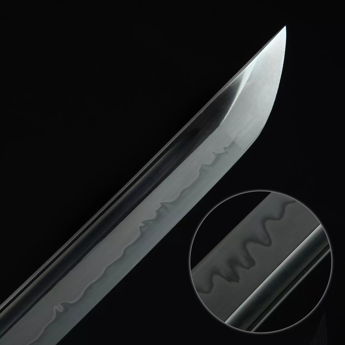 White Katana _ Handmade Japanese Katana Sword T10 Folded Clay Tempered Steel With White Scabbard