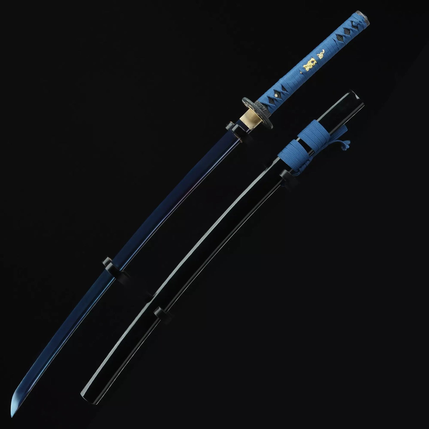 Katana Sword _ Handmade Japanese Katana Sword 1060 Carbon Steel With Blue Blade