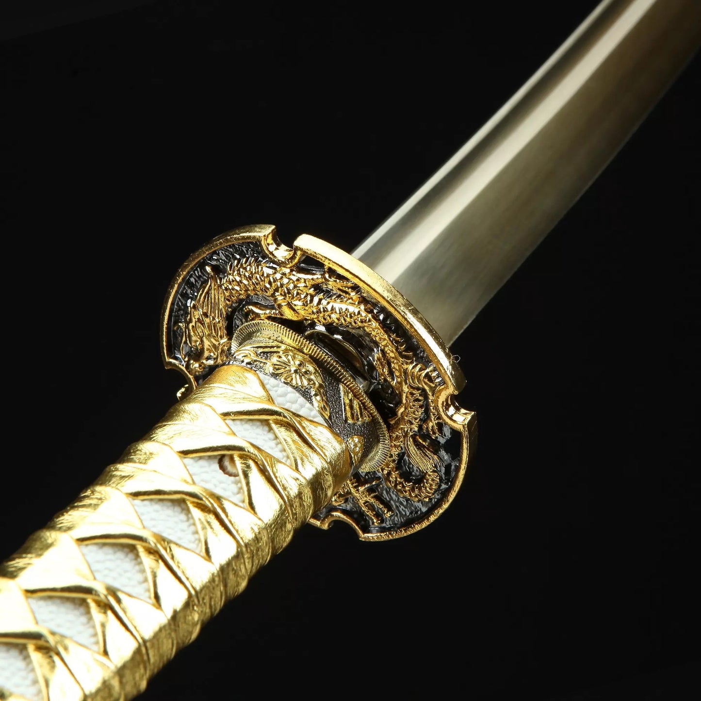 Golden Dragon Samurai Sword - High Manganese Steel, Ornate Tanto Blade Design(Hundreds of copies sold across all platforms, over 50 positive reviews)