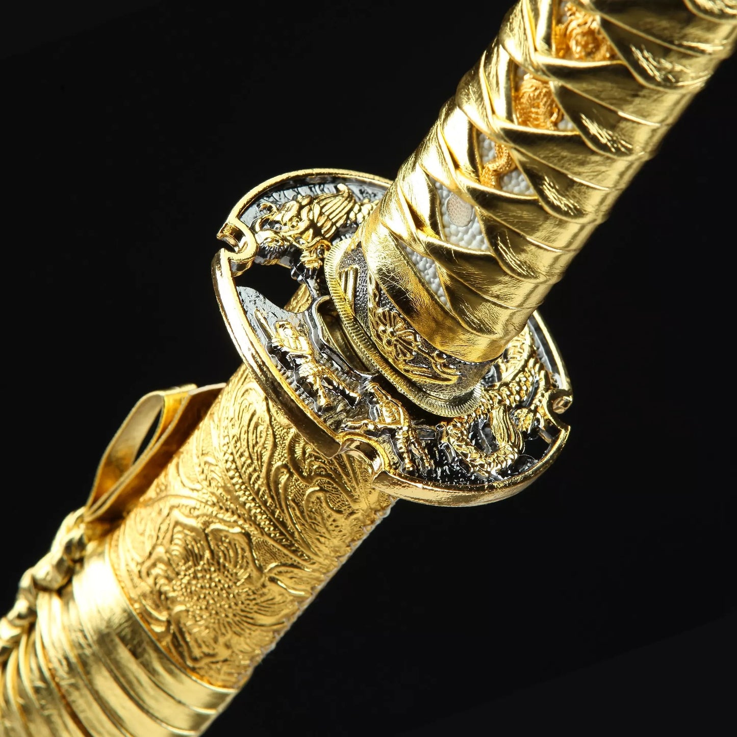 Golden Dragon Samurai Sword - High Manganese Steel, Ornate Tanto Blade Design(Hundreds of copies sold across all platforms, over 50 positive reviews)