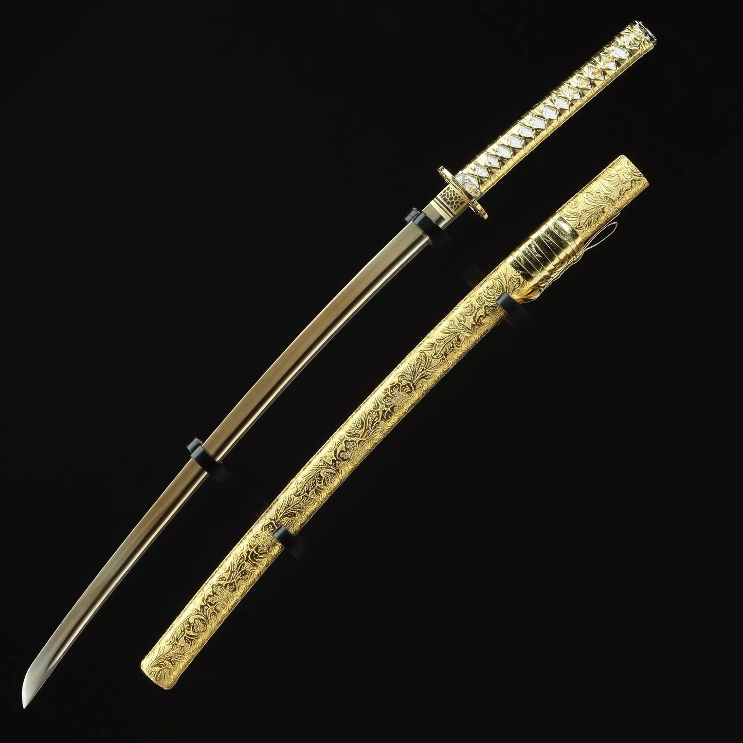 Golden Dragon Samurai Sword - High Manganese Steel, Ornate Tanto Blade Design(Hundreds of copies sold across all platforms, over 50 positive reviews)