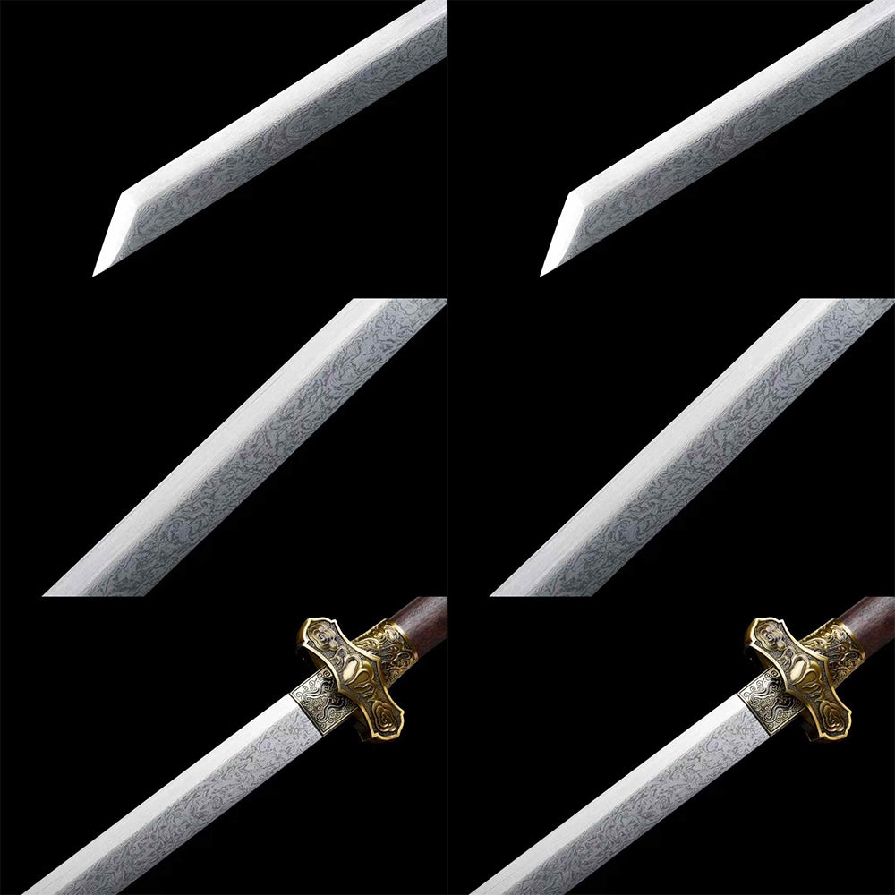 Ring-handled Knife ~ Linyuan With Pattern Steel Blade