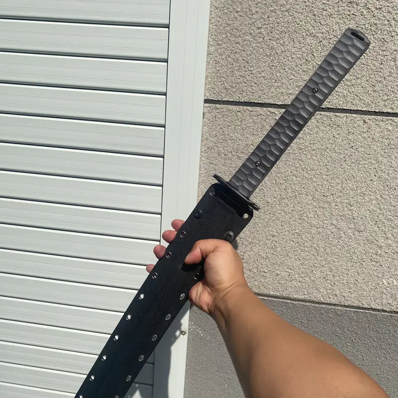 Spring Steel Tanto Katana With Black Blade