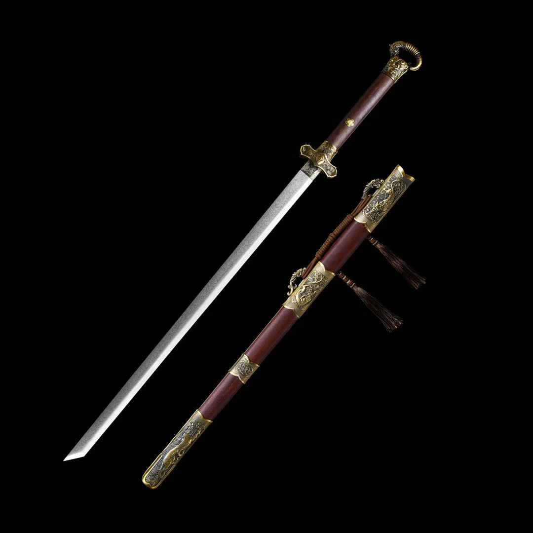 Ring-handled Knife ~ Linyuan With Pattern Steel Blade