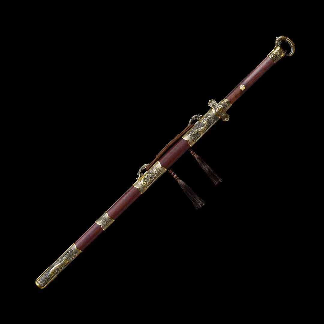 Ring-handled Knife ~ Linyuan With Pattern Steel Blade