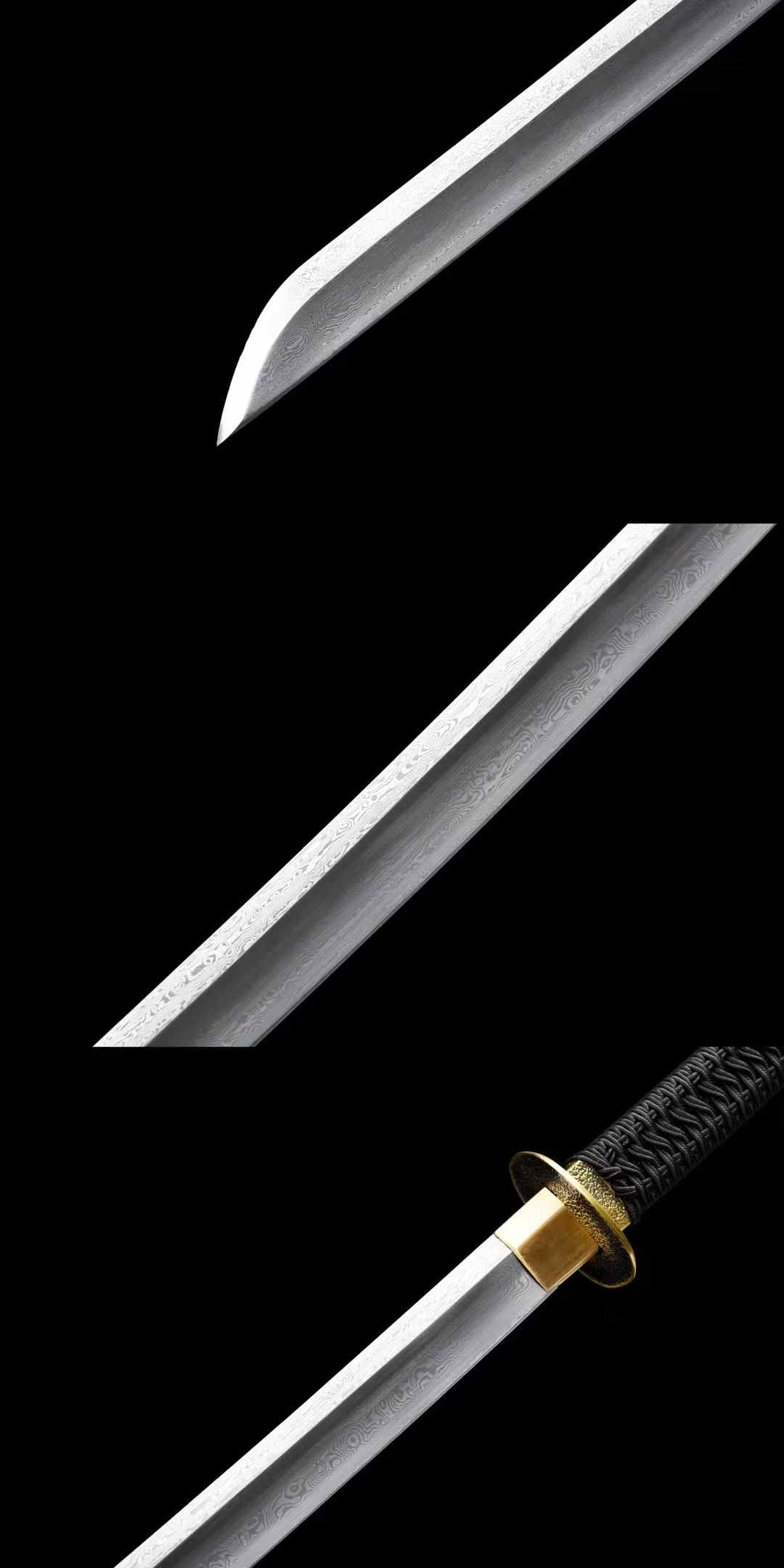 Copper-Clad Recurved Tang Sword · Black