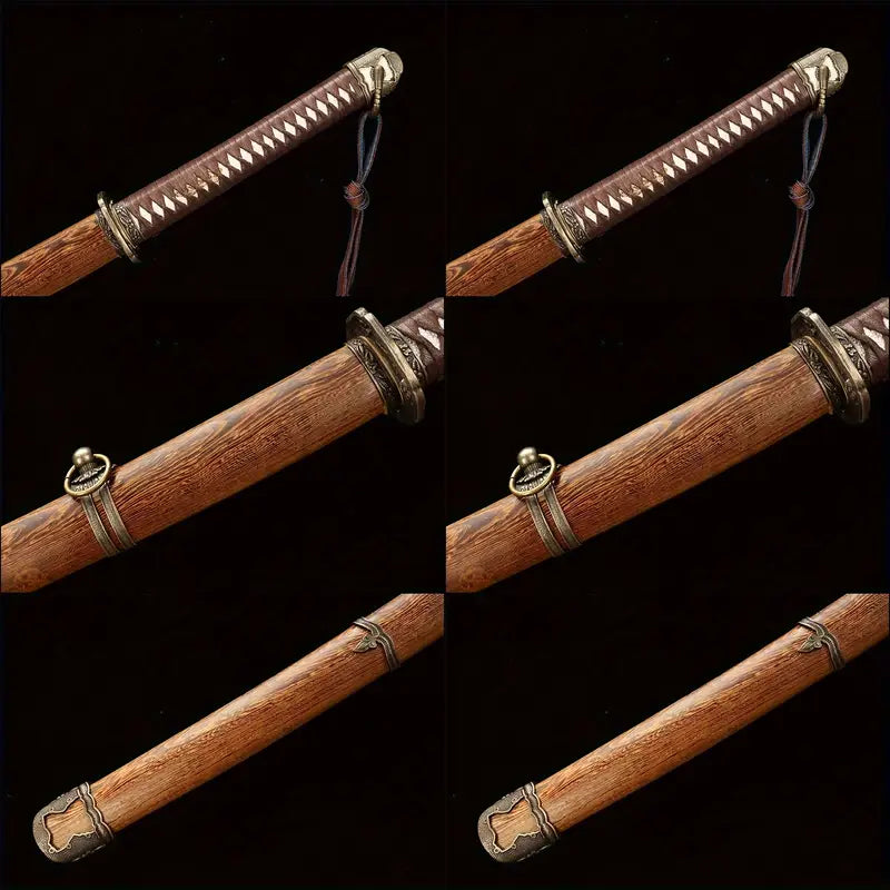 103cm/40.55 Inch Authentic Hand Forged T10 Earth Covered Burnt Blade Copper Mounted Samurai Sword Soul Sword