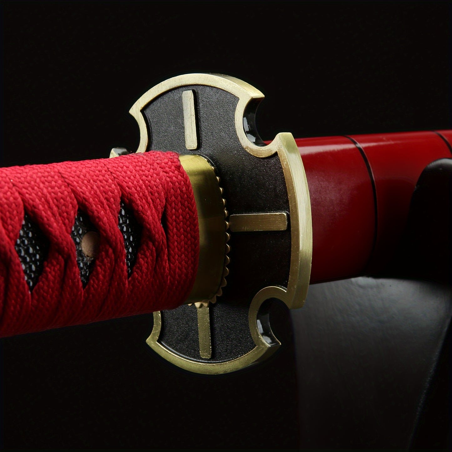 Red Lacquer Katana · Gold Alloy Fittings Full Tang