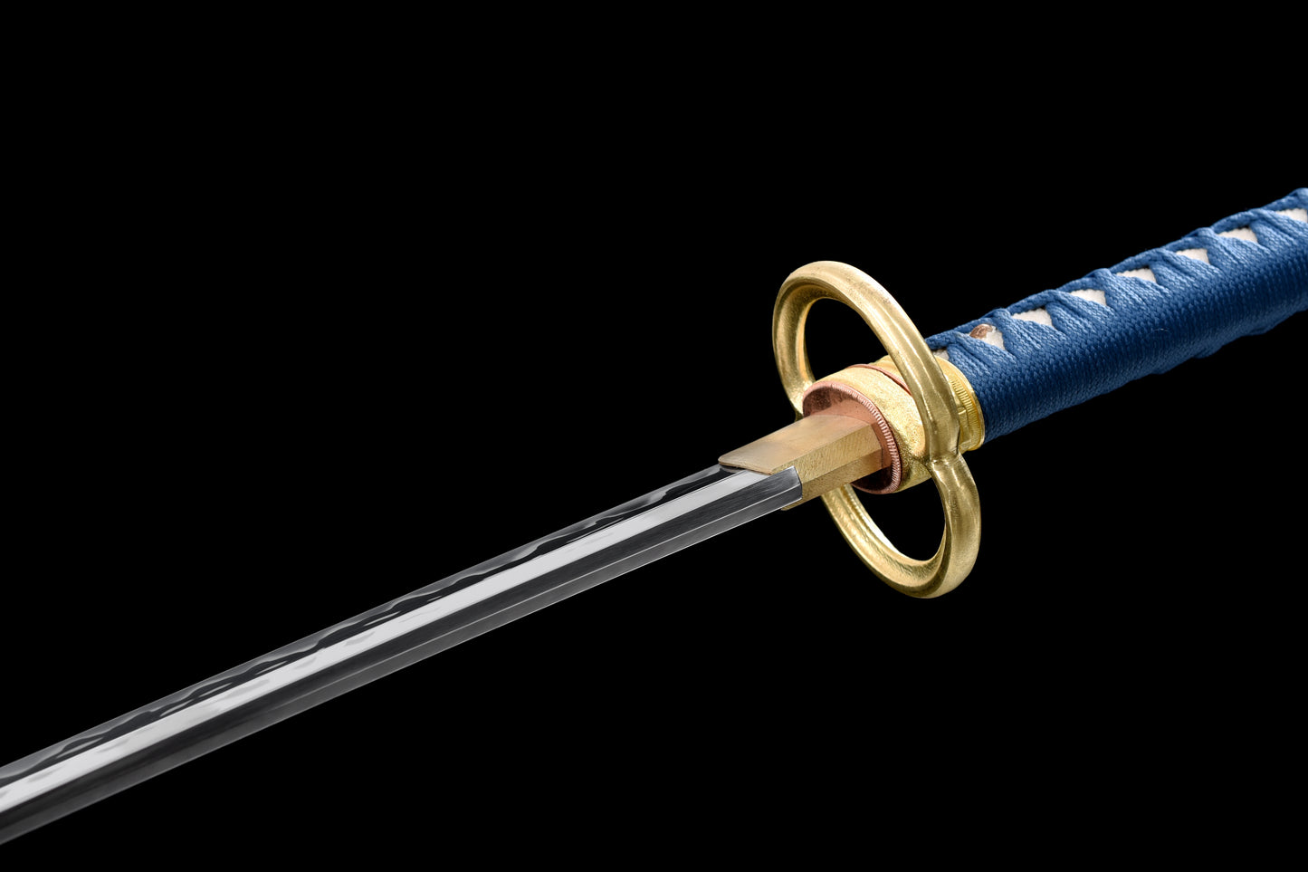 Blue Scabbard Gold-Plated Guard Musashi Katana (Custom-made products: Delivery within 30 days.)