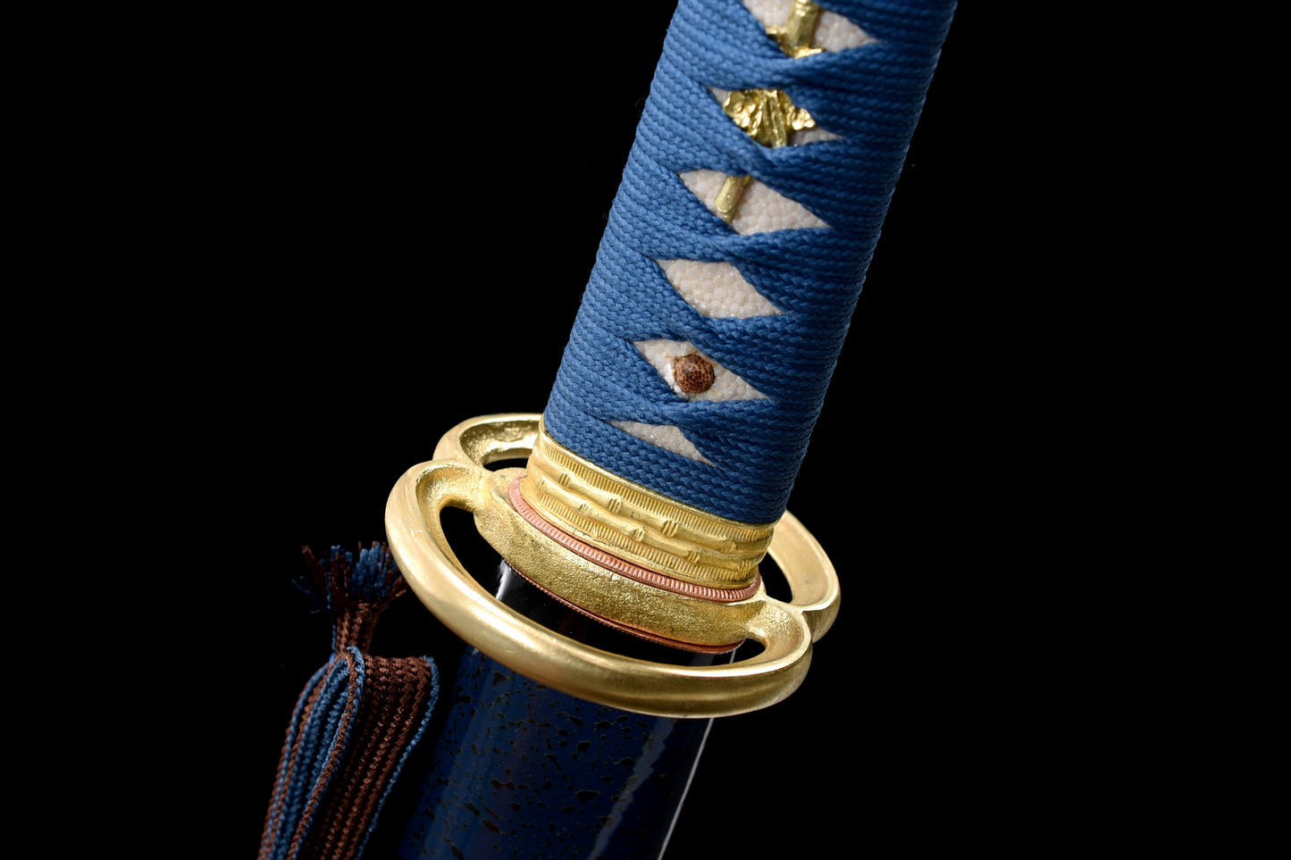 Blue Scabbard Gold-Plated Guard Musashi Katana (Custom-made products: Delivery within 30 days.)