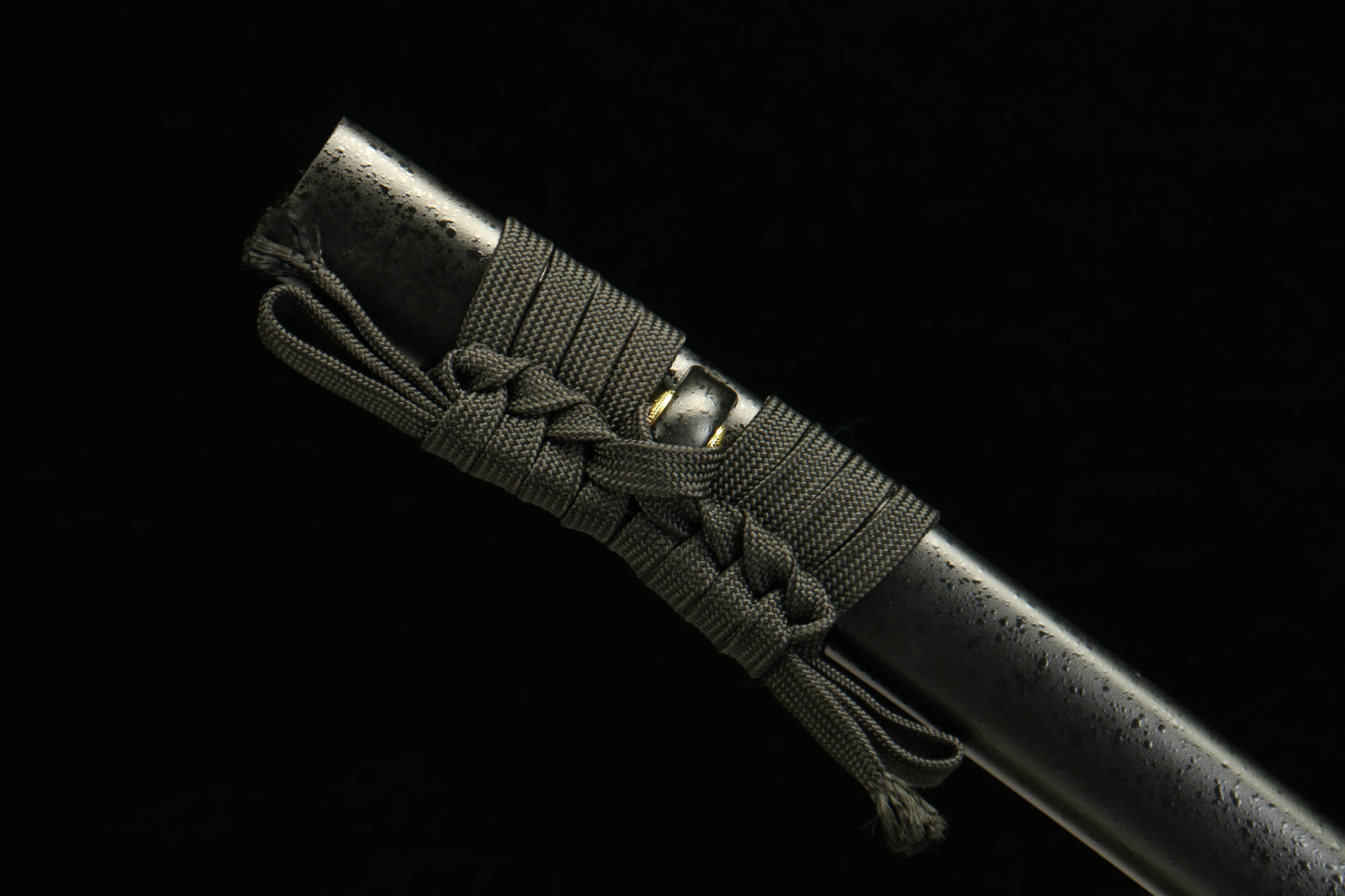 T10 Tool Steel Clay Tempered Katana with Brass Fittings and Black Lacquered Scabbard