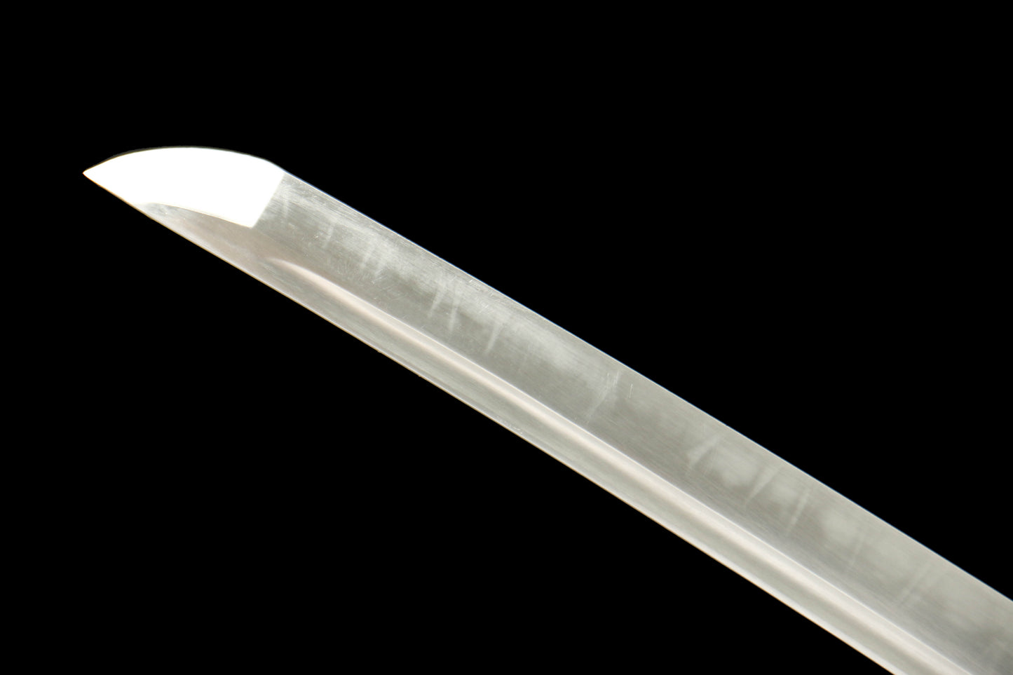 White Jade - Handmade 1065 Steel Katana with Oil Quenched & Tempered Blade, Zinc Alloy Fittings, and Wooden Scabbard