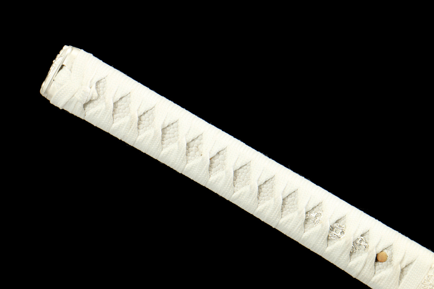 White Jade - Handmade 1065 Steel Katana with Oil Quenched & Tempered Blade, Zinc Alloy Fittings, and Wooden Scabbard