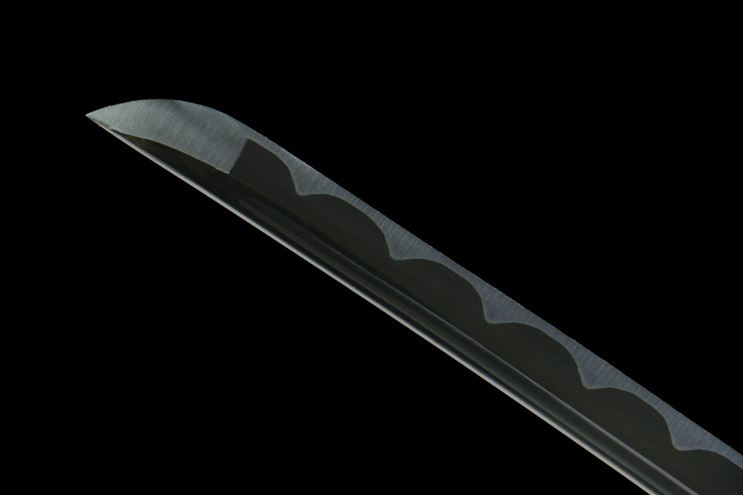 Nocturnal Spirit Katana with Blackened 1045 Carbon Steel Blade, Ebony Wood Saya, Oil Quenched and Tempered