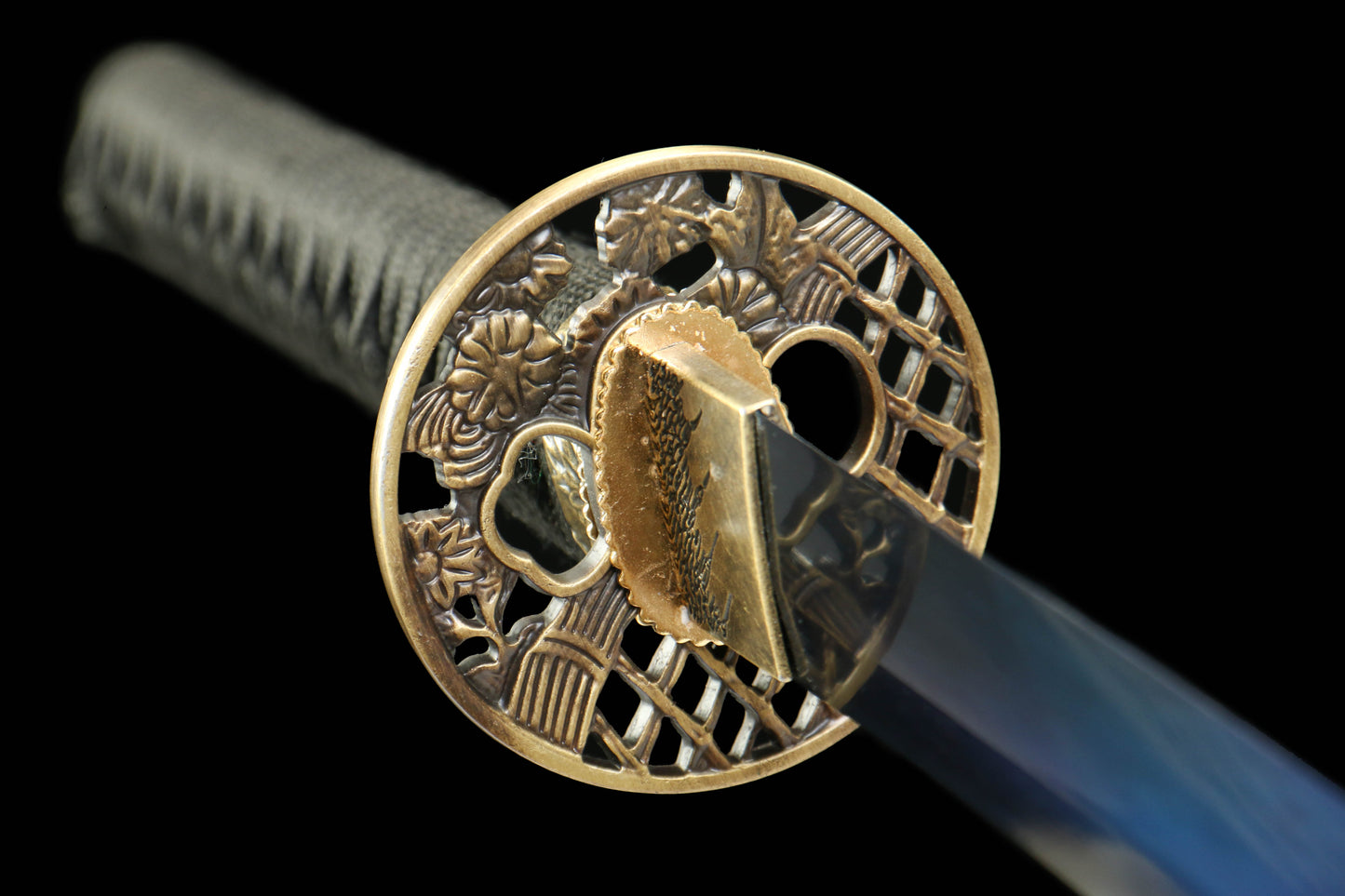 Yarin Katana with 1065 Carbon Steel Blade, Ebony Wood Saya, Oil Quenched and Tempered