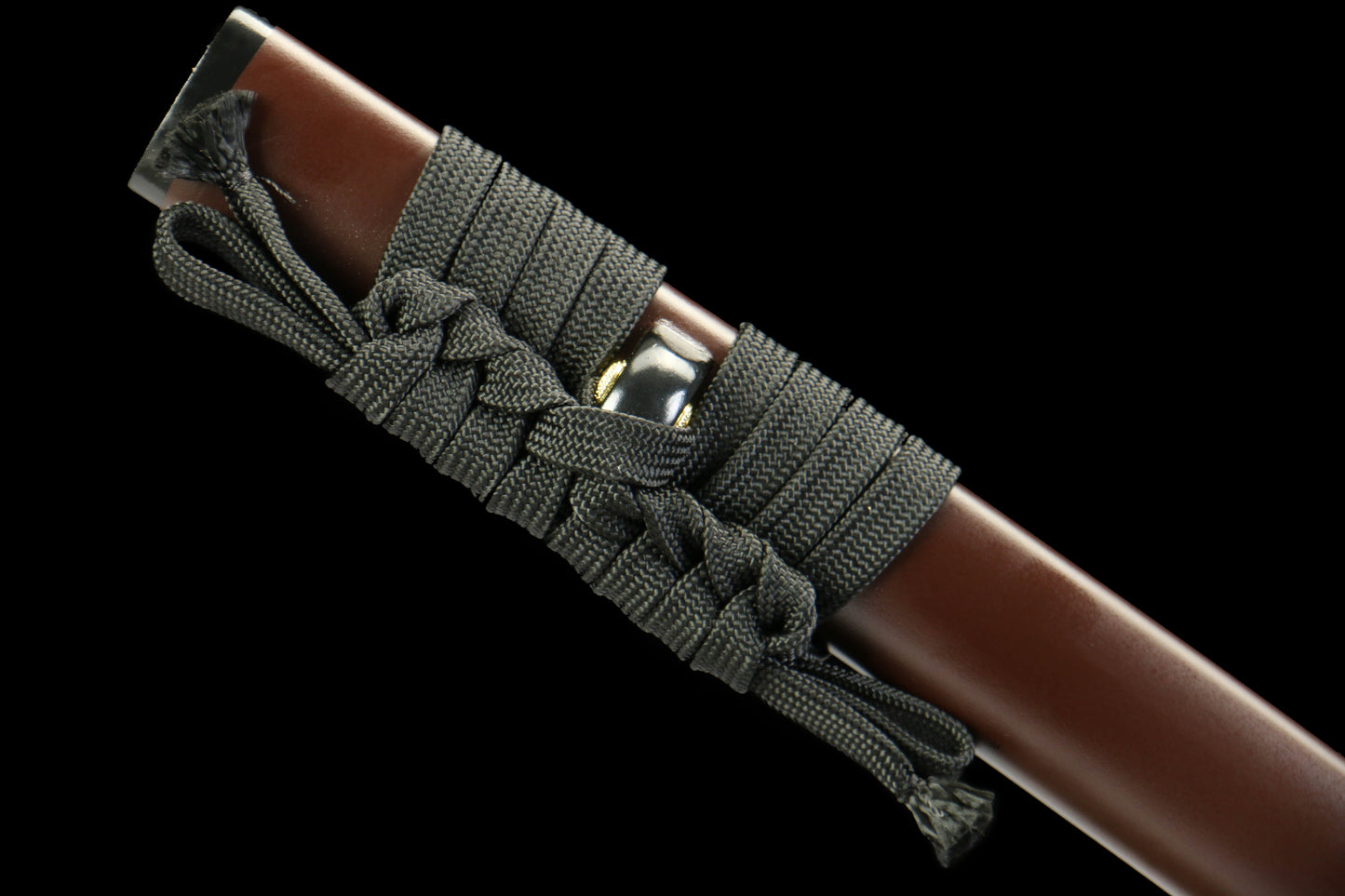 Yarin Katana with 1065 Carbon Steel Blade, Ebony Wood Saya, Oil Quenched and Tempered