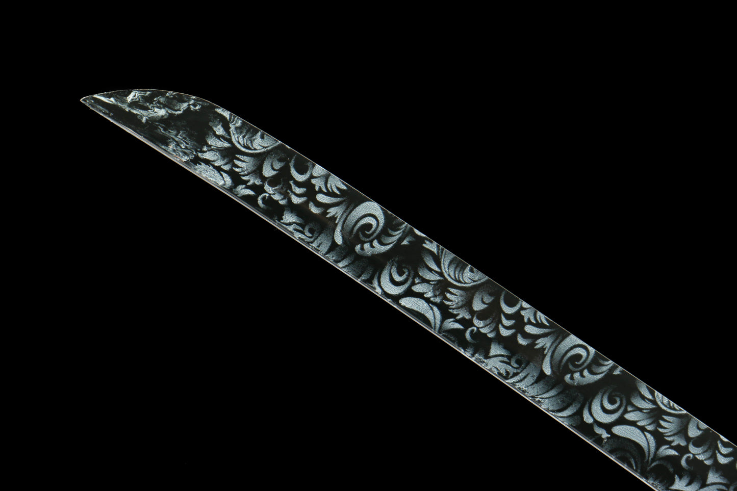 Annihilation Katana with 1065 Carbon Steel Blade, Ebony Wood Saya, Oil Quenched and Tempered