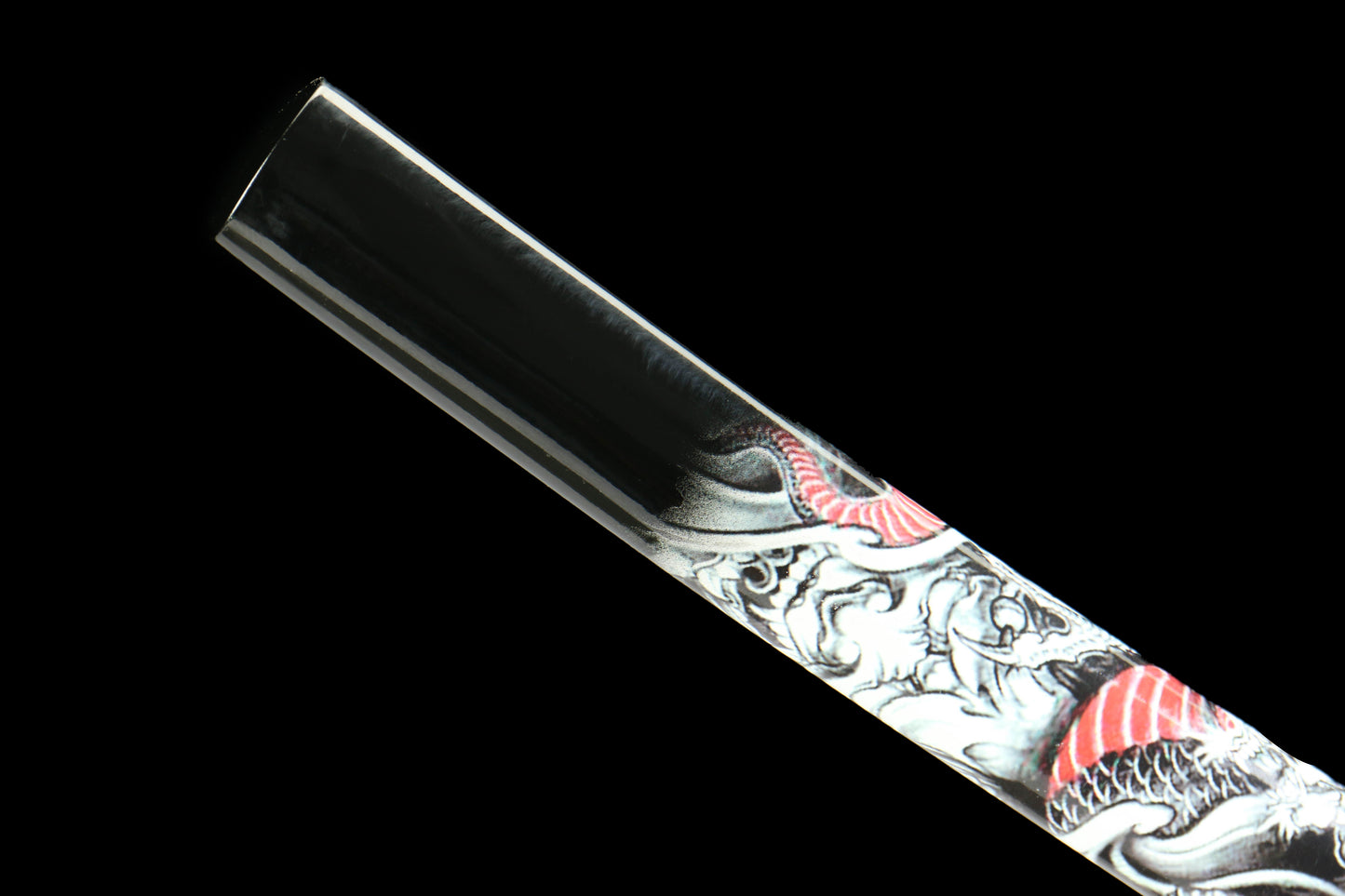 Annihilation Katana with 1065 Carbon Steel Blade, Ebony Wood Saya, Oil Quenched and Tempered