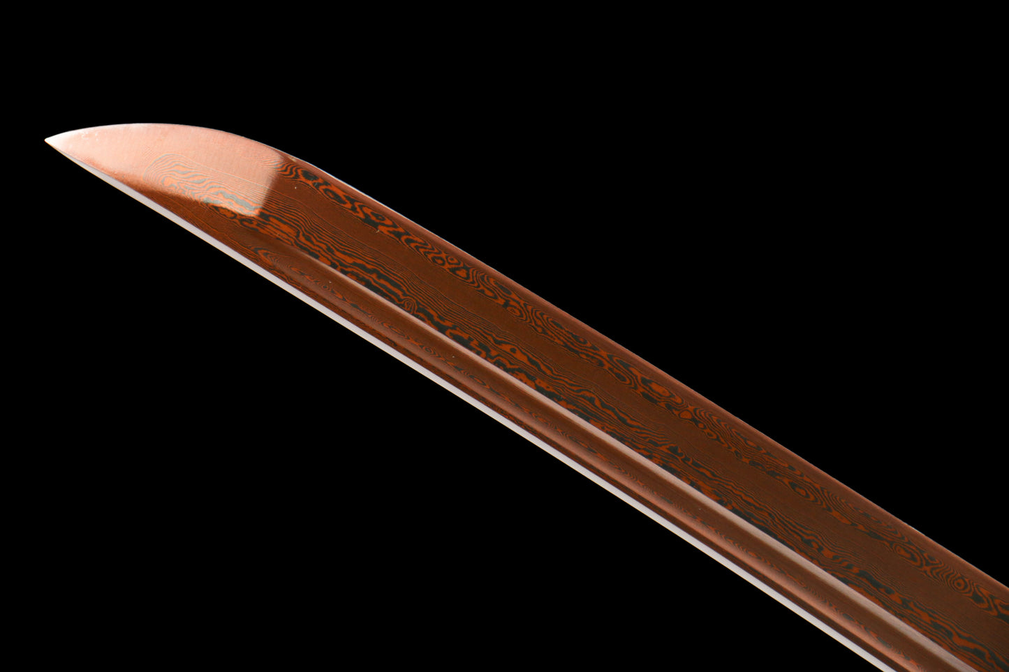 103cm Yue Du Katana | Blackened Damascus Steel Blade, Oil Quenched and Tempered
