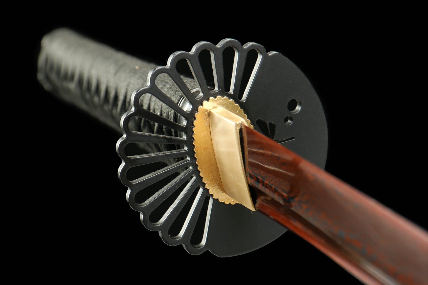 103cm Yue Du Katana | Blackened Damascus Steel Blade, Oil Quenched and Tempered