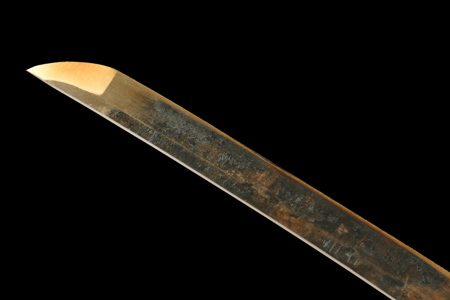 Hengmong Demon Katana with Vintage 1095 Carbon Steel Blade, Ebony Wood Saya, Oil Quenched and Tempered