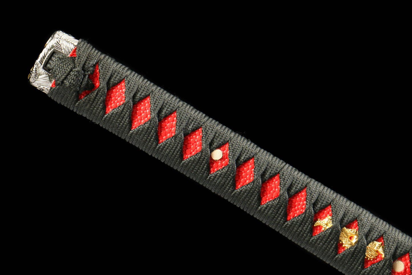 Hengmong Demon Katana with Vintage 1095 Carbon Steel Blade, Ebony Wood Saya, Oil Quenched and Tempered