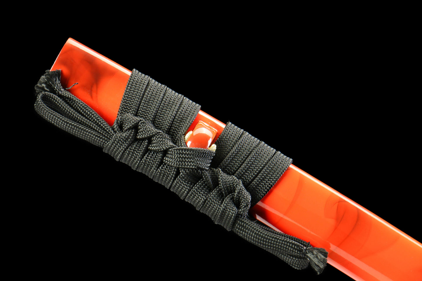 Hengmong Demon Katana with Vintage 1095 Carbon Steel Blade, Ebony Wood Saya, Oil Quenched and Tempered