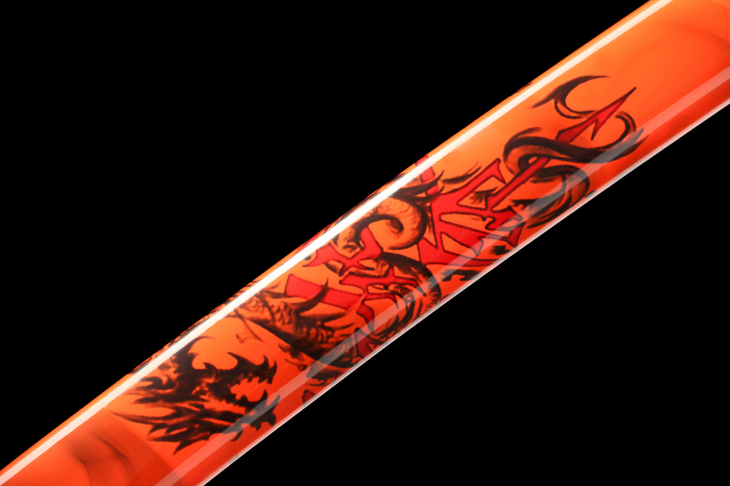 Hengmong Demon Katana with Vintage 1095 Carbon Steel Blade, Ebony Wood Saya, Oil Quenched and Tempered