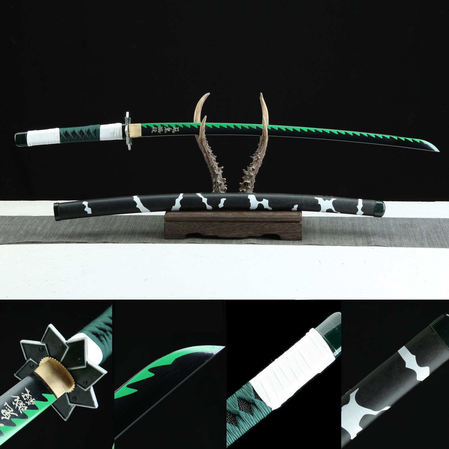1:1 Replica Sanemi Shinazugawa Worn Katana(Leather sheath)