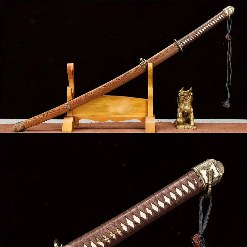 103cm/40.55 Inch Authentic Hand Forged T10 Earth Covered Burnt Blade Copper Mounted Samurai Sword Soul Sword