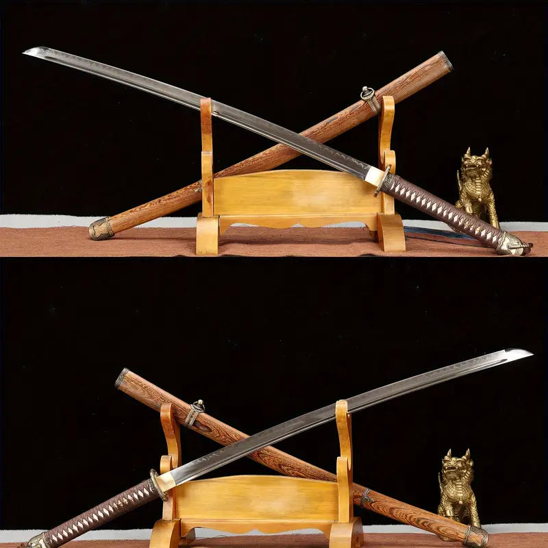 103cm/40.55 Inch Authentic Hand Forged T10 Earth Covered Burnt Blade Copper Mounted Samurai Sword Soul Sword