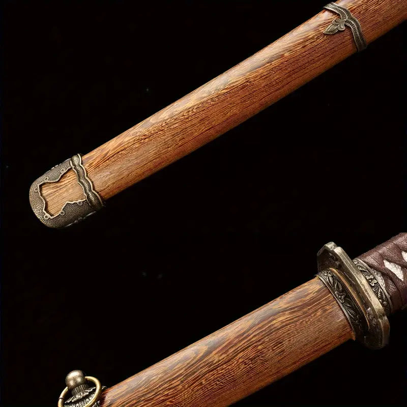 103cm/40.55 Inch Authentic Hand Forged T10 Earth Covered Burnt Blade Copper Mounted Samurai Sword Soul Sword