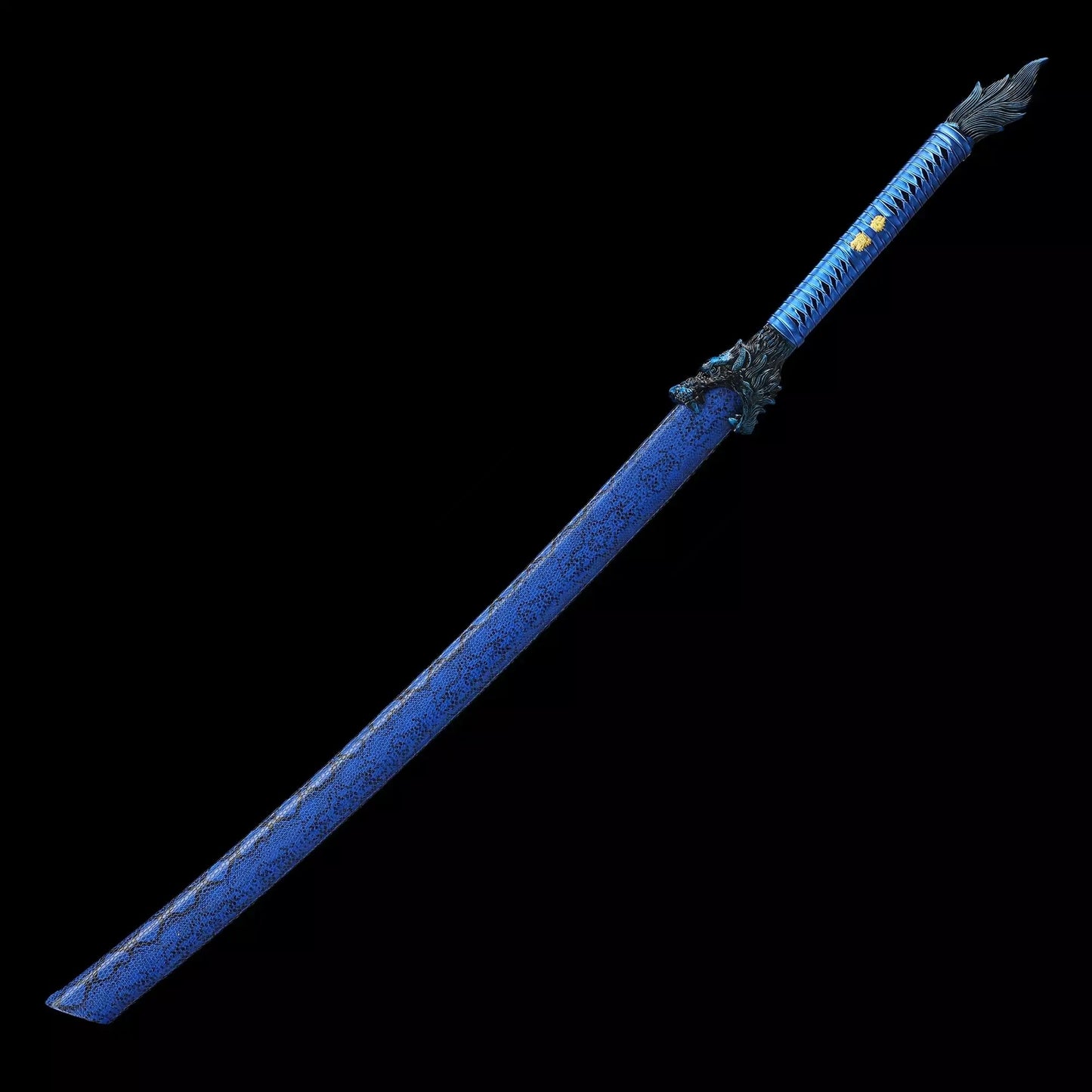 Blue Dragon Ninjato · Starfield Blade Dragon Tsuba (41in)
