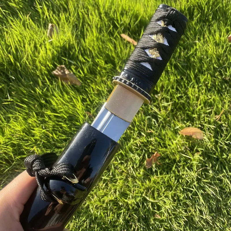 28cm/11.02in High Manganese Steel Copper Set Of Tanto with Black Scabbard And Black Handle