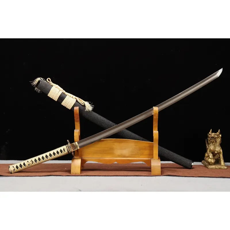 103cm/40.55 Inch Authentic Hand Forged Fish Skin Pattern Steel Covered Earth Burning Blade Hand Sharpened First-class Cloud