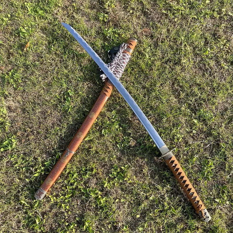 T10 lacquer sheathed burnt blade Katana swords