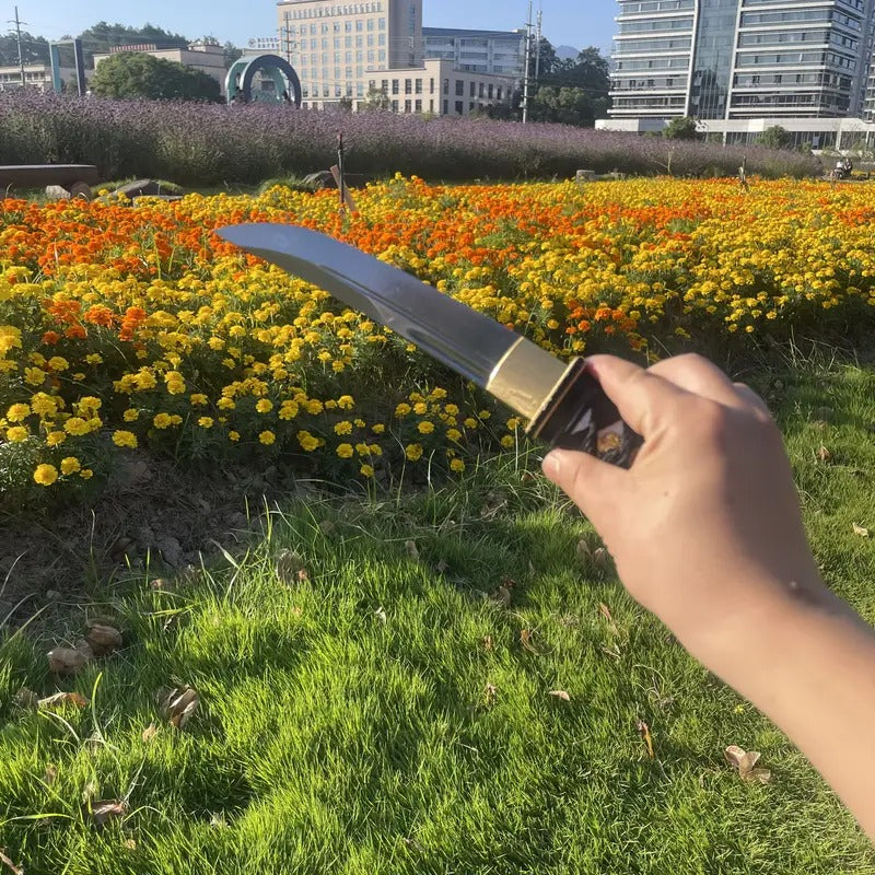 28cm/11.02in High Manganese Steel Copper Set Of Tanto with Black Scabbard And Black Handle