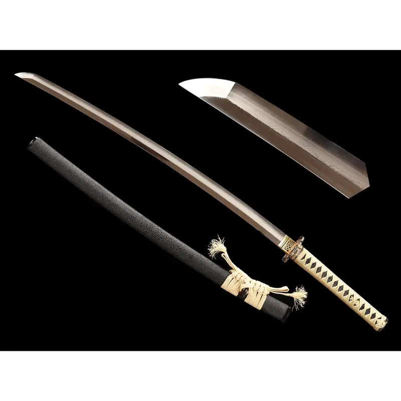 103cm/40.55 Inch Authentic Hand Forged Fish Skin Pattern Steel Covered Earth Burning Blade Hand Sharpened First-class Cloud