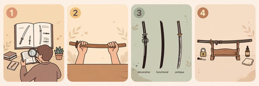 Four-week beginner roadmap: learn the vocabulary, handle a wooden bokken, choose the right tier, then buy safely