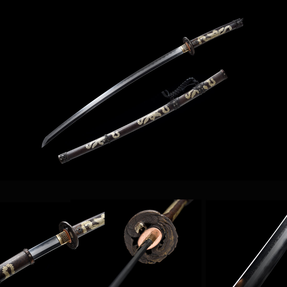 Imperial Sakura Tachi | Clay Tempered Pattern Steel Gilt Gold & Silver Copper Scabbard Collector Sword
