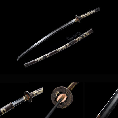 Imperial Sakura Tachi | Clay Tempered Pattern Steel Gilt Gold & Silver Copper Scabbard Collector Sword