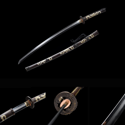 Imperial Sakura Tachi | Clay Tempered Pattern Steel Gilt Gold & Silver Copper Scabbard Collector Sword