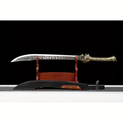 Gold Crocodile-Tail Dao · Dragon Handle Full Tang (93cm)