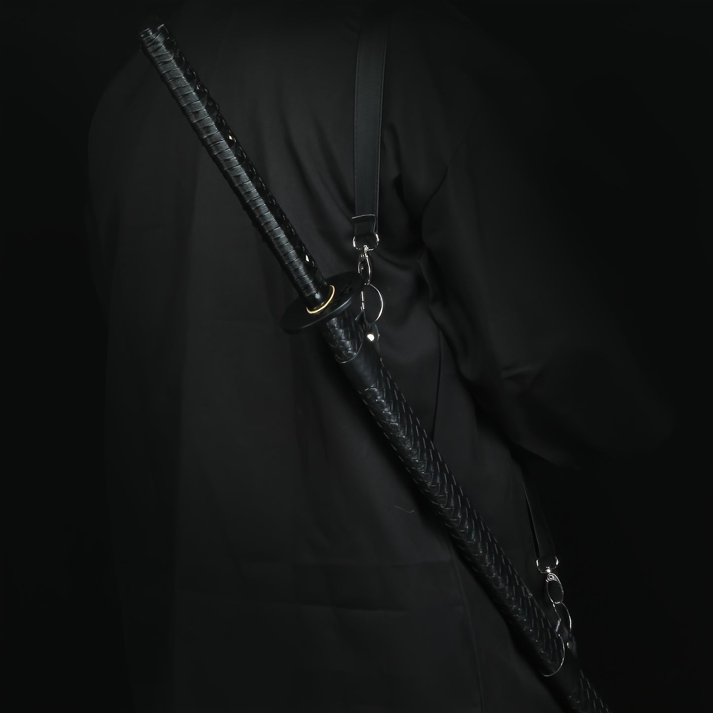 Obsidian Katana · Leather Scabbard Full Tang (105cm)